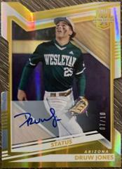 Druw Jones [Status Die Cut Gold Signature] #2 Baseball Cards 2022 Panini Elite Extra Edition Prices