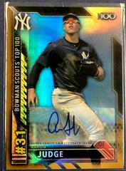 Aaron Judge [Autograph] Baseball Cards 2016 Bowman Scouts' Top 100 Prices