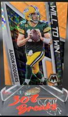 Aaron Rodgers [Orange Fluorescent] #WW-1 Football Cards 2022 Panini Mosaic Will to Win Prices