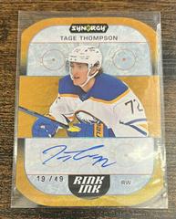 Tage Thompson [Orange] Hockey Cards 2022 Upper Deck Synergy Rink Ink Autographs Prices