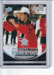Colby Barlow Hockey Cards 2023 Upper Deck Team Canada Juniors Prospectus Momentous Prices