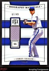 Corey Seager Baseball Cards 2022 Panini National Treasures Biography Materials Prices