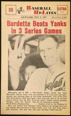 Burdette Beats #35 Baseball Cards 1960 NU Card Baseball Hi Lites Prices