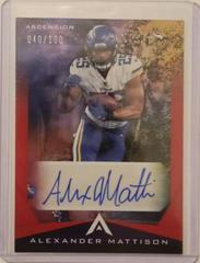Alexander Mattison [Red] Football Cards 2021 Panini Chronicles Ascension Autographs Prices
