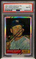 1961 Topps Reprint [Refractor,w/ Coating] Baseball Cards 1996 Topps Mantle Finest Prices
