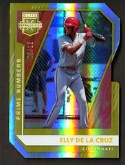 Elly De La Cruz [Prime Numbers Gold Die Cut] #163 Baseball Cards 2021 Panini Elite Extra Edition Prices