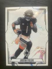 Justin Fields [White Shimmer] #CON-15 Football Cards 2023 Panini Phoenix Contours Prices