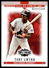 Tony Gwynn #55 Baseball Cards 2007 Topps Triple Threads Prices