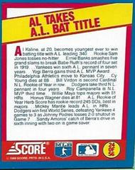 Al Takes A.L. Bat Title Baseball Cards 1989 Score Magic Motion Trivia A Year to Remember Prices