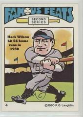 Hack Wilson #4 Baseball Cards 1980 Laughlin Famous Feats Prices