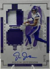 Justin Jefferson [Helmet, Patch Autograph Football] #113 Football Cards 2020 Panini Impeccable Prices