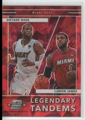 Dwyane Wade, LeBron James [Red Ice] Basketball Cards 2021 Panini Contenders Optic Legendary Tandems Prices