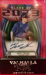 Matt Shaw [Green] #23A-MS Baseball Cards 2023 Bowman Draft Class of Autographs Prices