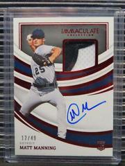 Matt Manning [Patch Autograph] #103 Baseball Cards 2022 Panini Immaculate Prices