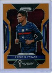 Raphael Varane [Orange] Soccer Cards 2022 Panini Prizm World Cup Prices