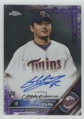 Byung Ho Park [Purple Refractor] #RA-BP Baseball Cards 2016 Topps Chrome Rookie Autographs Prices