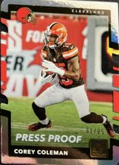 Corey Coleman [Gold Die Cut Press Proof] #109 Football Cards 2017 Panini Donruss Prices