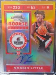 Nassir Little [Autograph Orange] Basketball Cards 2019 Panini Contenders Optic Prices