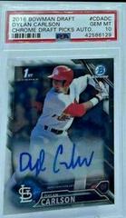 Dylan Carlson #CDA-DC Baseball Cards 2016 Bowman Draft Chrome Picks Autographs Prices