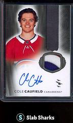 Cole Caufield [Black Autograph Patch] #2022-CC Hockey Cards 2021 Upper Deck The Cup Rookie Class of 2022 Prices