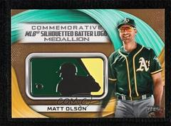 Matt Olson [Gold] #MLBL-MO Baseball Cards 2022 Topps MLB Logo Medallion Relics Prices