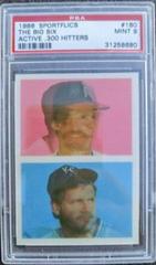 The Big Six [Active . 300 Hitters] Baseball Cards 1986 Sportflics Prices