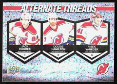 Jack Hughes, Dougie Hamilton, Vitek Vanecek Hockey Cards 2023 Upper Deck MVP Alternate Threads Prices