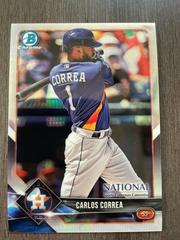 Carlos Correa [Orange Refractor] #BNR-CC Baseball Cards 2018 Bowman Chrome National Convention Prices