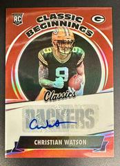 Christian Watson [Signature Red] #CB-15 Football Cards 2022 Panini Classics Beginnings Prices