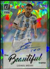 Lionel Messi [Green Ice] #BA-LEO Soccer Cards 2022 Panini Donruss Beautiful Game Autographs Prices