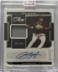 CJ Abrams Baseball Cards 2022 Panini Three and Two Autograph Jerseys Prices