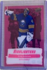 Craig Anderson [Pink] #HL-3 Hockey Cards 2022 Upper Deck Highlighters Prices