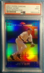 Derek Jeter [Blue Refractor] #21 Baseball Cards 2007 Topps Chrome Prices