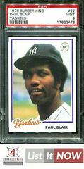Paul Blair Baseball Cards 1978 Burger King Yankees Prices