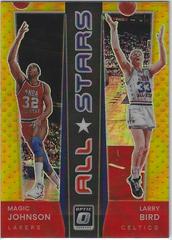 Larry Bird, Magic Johnson [Gold] #13 Basketball Cards 2021 Panini Donruss Optic All Stars Prices
