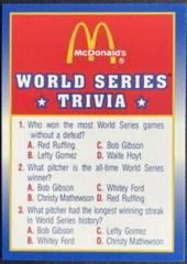 World Series Trivia #13 Baseball Cards 1990 Score McDonald's Prices
