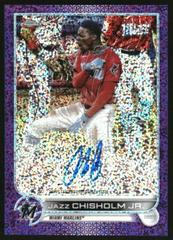 Jazz Chisholm Jr. [Purple Speckle] #CVA-JCJ Baseball Cards 2022 Topps Chrome Veteran Autographs Prices