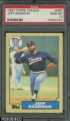Jeff Reardon #98T Baseball Cards 1987 Topps Traded Prices