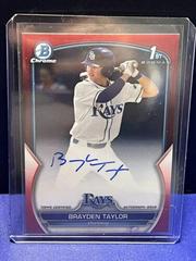 Brayden Taylor [Red] #CDA-BT Baseball Cards 2023 Bowman Draft Chrome Prospect Autographs Prices