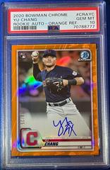 Yu Chang [Orange Refractor] #CRA-YC Baseball Cards 2020 Bowman Chrome Rookie Autographs Prices