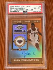 Zion Williamson [SP Autograph Orange] #135 Basketball Cards 2019 Panini Contenders Optic Prices
