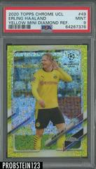 Erling Haaland [Yellow Mini Diamond] Soccer Cards 2020 Topps Chrome UEFA Champions League Prices