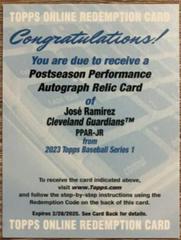 Jose Ramirez #PPA-JR Baseball Cards 2023 Topps Postseason Performance Autographs Prices