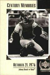 Johnny Bench #134 Baseball Cards 1999 Upper Deck Century Legends Prices