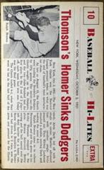 Thomson's Homer #10 Baseball Cards 1960 NU Card Baseball Hi Lites Prices