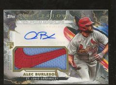 Alec Burleson [Inception Manufacturer Logo] Baseball Cards 2023 Topps Inception Autograph Patch Prices