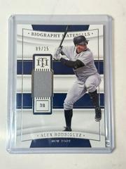 Alex Rodriguez #BIO-AR Baseball Cards 2022 Panini National Treasures Biography Materials Prices