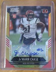 Ja'Marr Chase [Signature Gold Zone] Football Cards 2021 Panini Score Prices