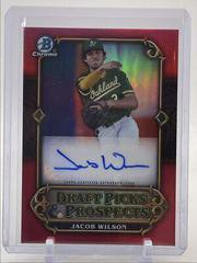 Jacob Wilson [Red] Baseball Cards 2023 Bowman Draft Picks & Prospects Autographs Prices