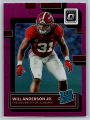 Will Anderson Jr. [Pink] #3 Football Cards 2023 Panini Chronicles Draft Picks Donruss Optic Rated Rookie Prices